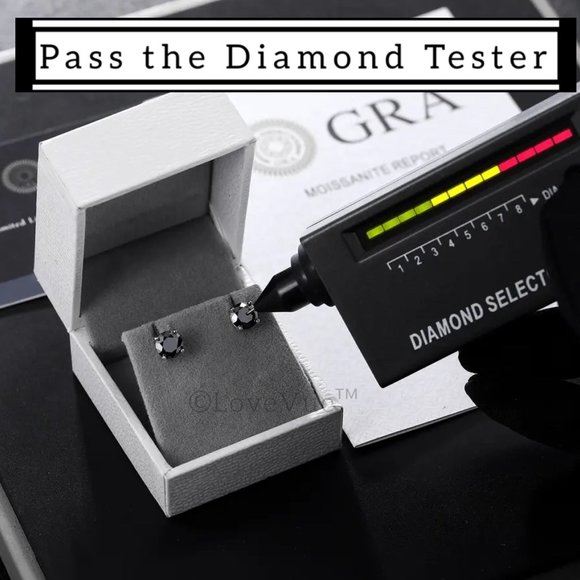 Certified 2ct. t.w. Black Diamond Solitaire 6-prong Stud Earrings VVS1 - Picture 10 of 16